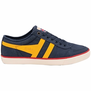 Basket Gola Vegan Comet Plimsoll Bleu Marine Orange Rouge Homme | BHAU-25552735