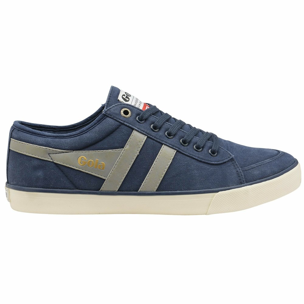 Basket Gola Vegan Comet Plimsoll Bleu Marine Grise Clair Homme | RBME-81315343