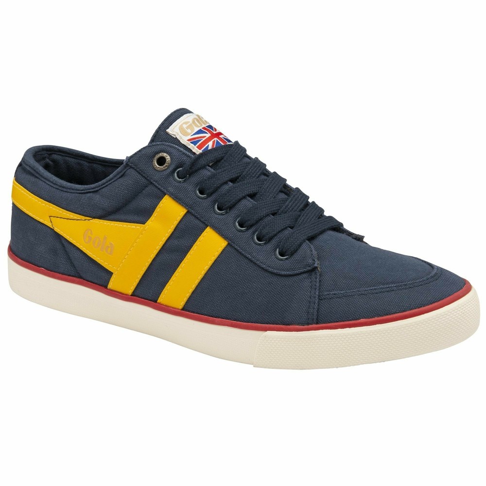 Basket Gola Vegan Comet Plimsoll Bleu Marine Orange Rouge Homme | BHAU-25552735