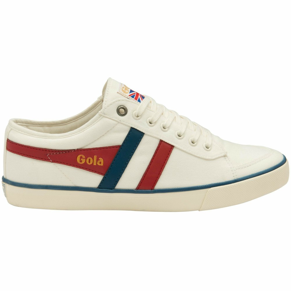 Basket Gola Vegan Comet Plimsoll Blanche Rouge Bleu Homme | YLCY-54316808