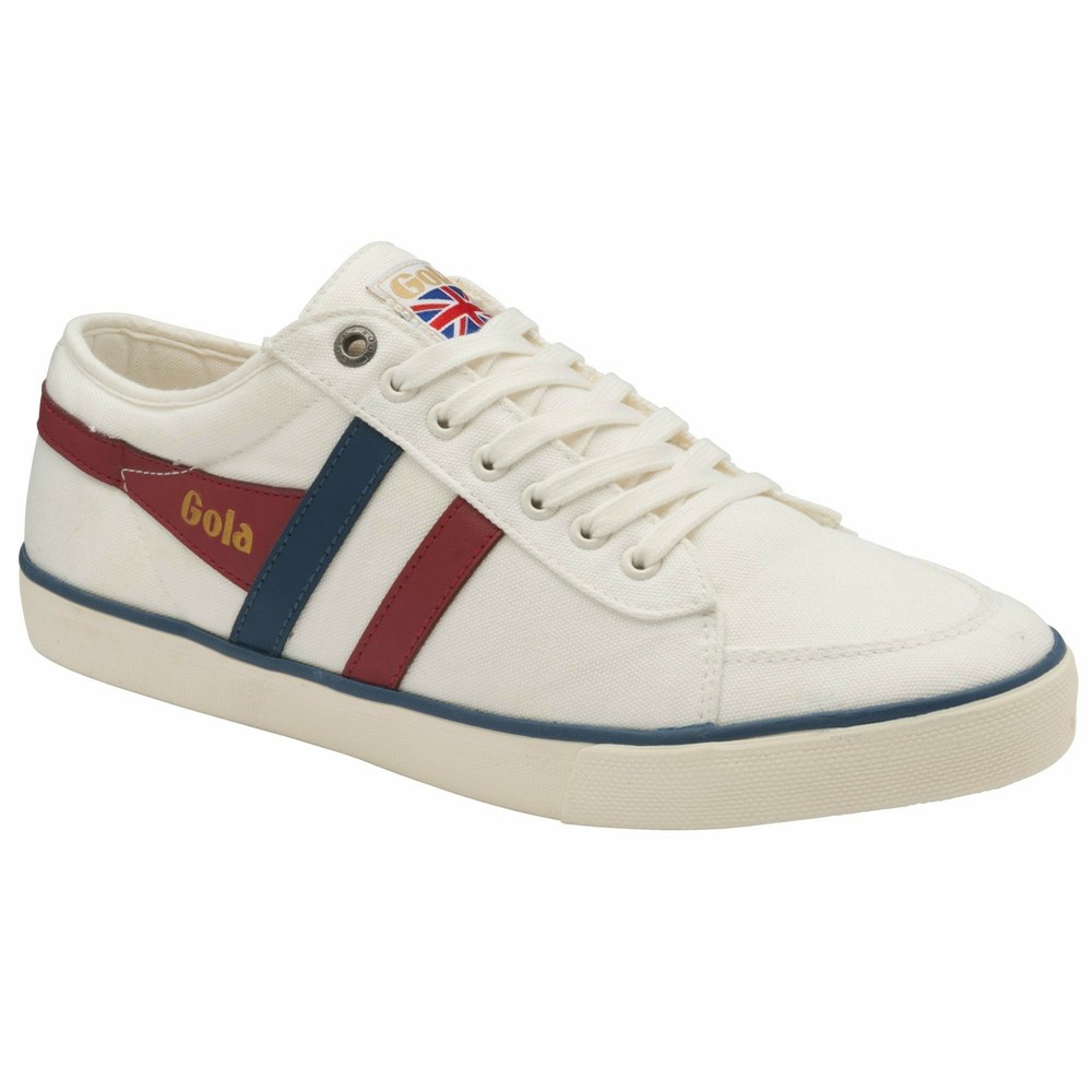 Basket Gola Vegan Comet Plimsoll Blanche Rouge Bleu Homme | YLCY-54316808