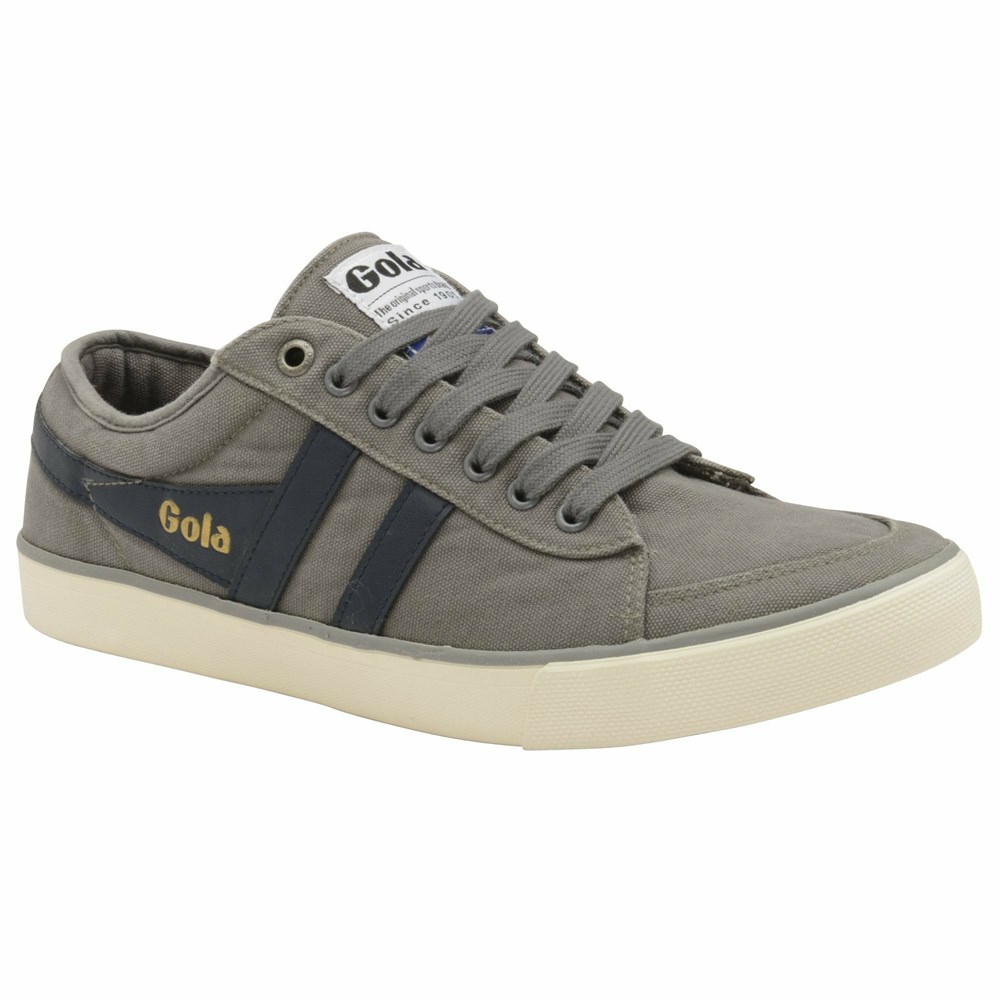 Basket Gola Vegan Comet Plimsoll Grise Bleu Marine Homme | PRLB-60501107