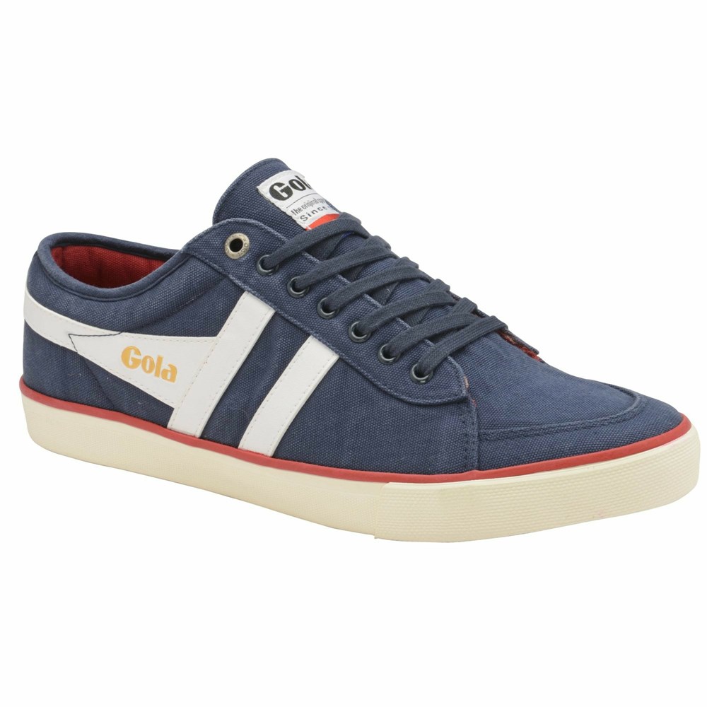 Basket Gola Vegan Comet Plimsoll Bleu Marine Blanche Homme | HCLJ-28096906