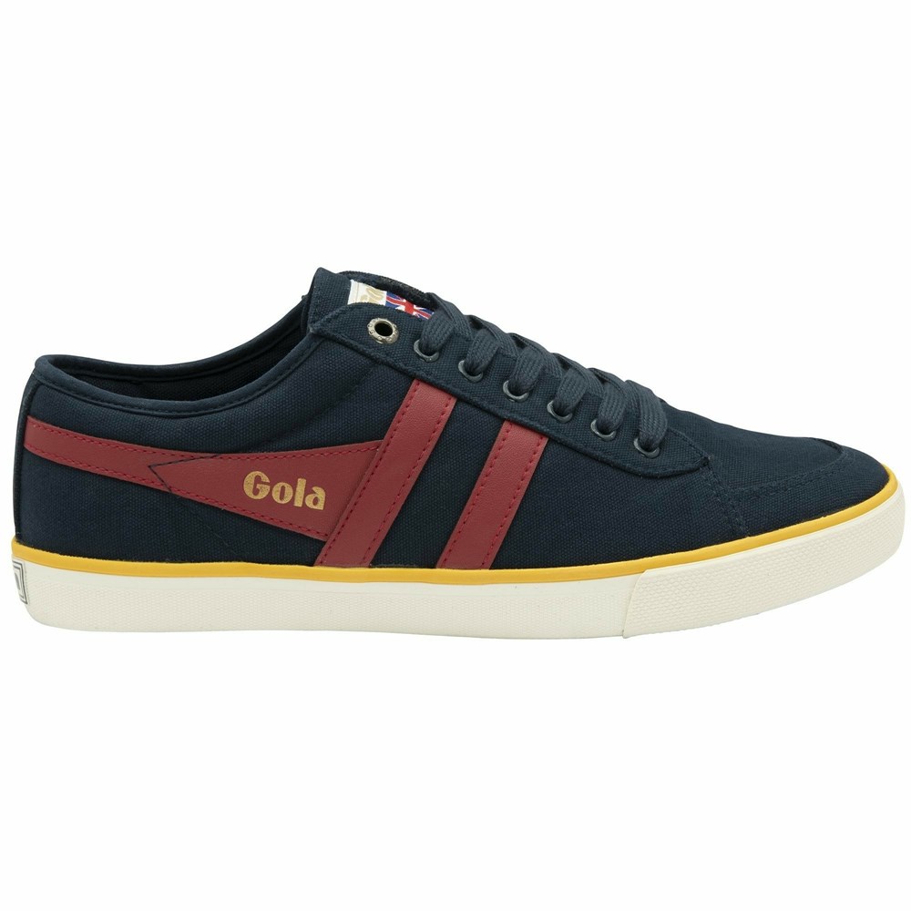 Basket Gola Vegan Comet Plimsoll Bleu Marine Rouge Orange Homme | XVGZ-30387837