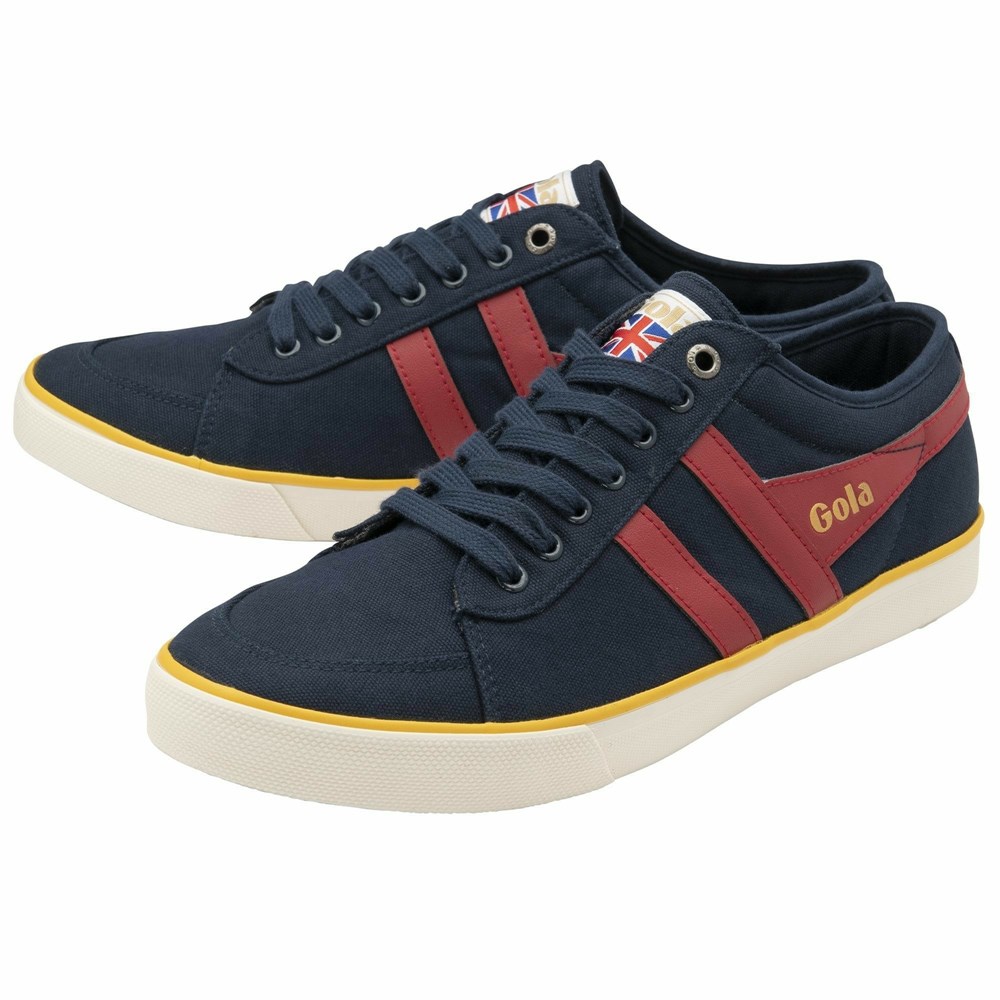 Basket Gola Vegan Comet Plimsoll Bleu Marine Rouge Orange Homme | XVGZ-30387837