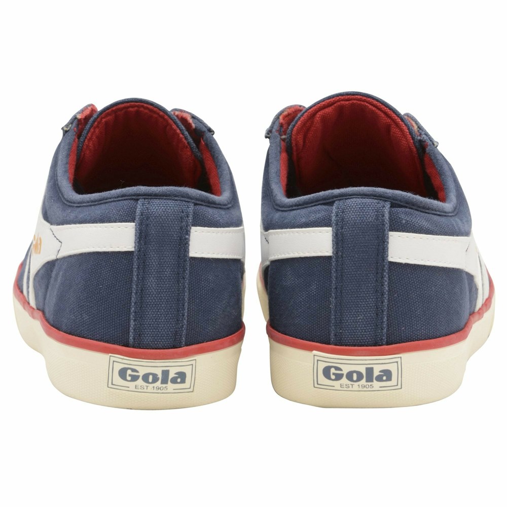 Basket Gola Vegan Comet Plimsoll Bleu Marine Blanche Homme | HCLJ-28096906