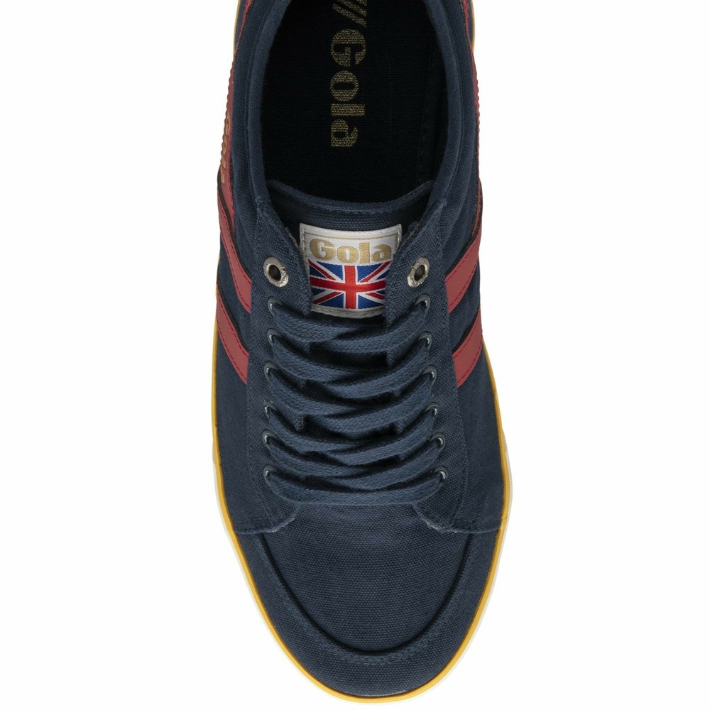 Basket Gola Vegan Comet Plimsoll Bleu Marine Rouge Orange Homme | XVGZ-30387837