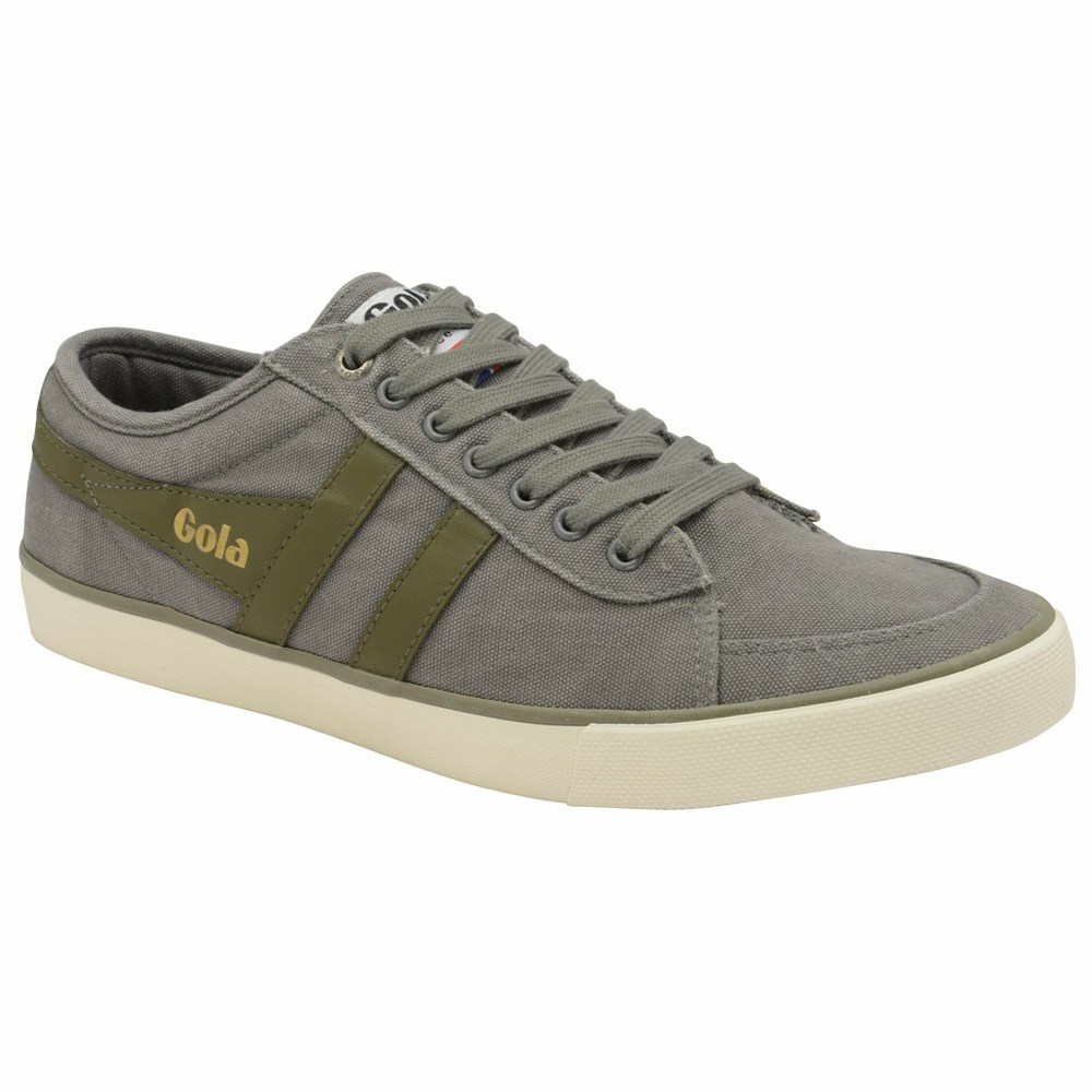 Basket Gola Vegan Comet Plimsoll Grise Kaki Homme | RANH-85256379