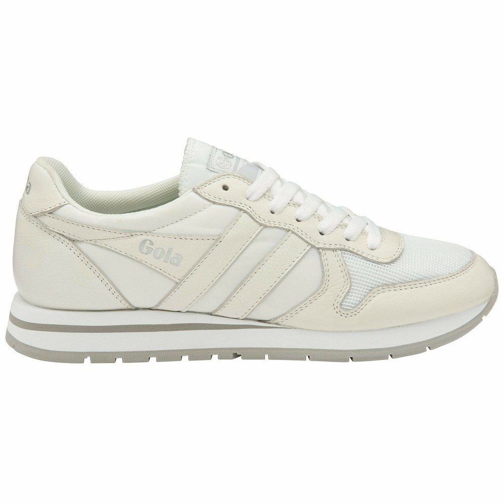 Basket Gola Daytona Cuir Blanche Homme | NREC-95417388