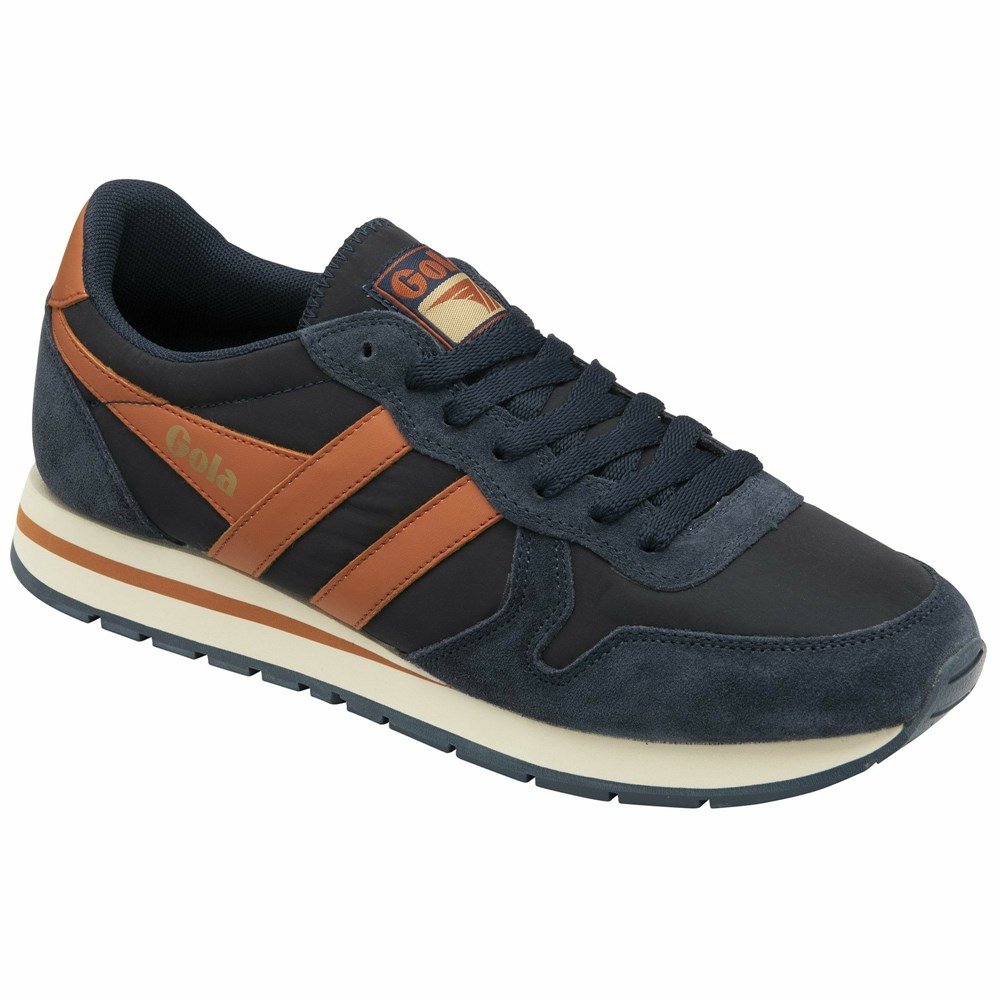 Basket Gola Daytona Chute Bleu Marine Orange Homme | LIBU-04957146