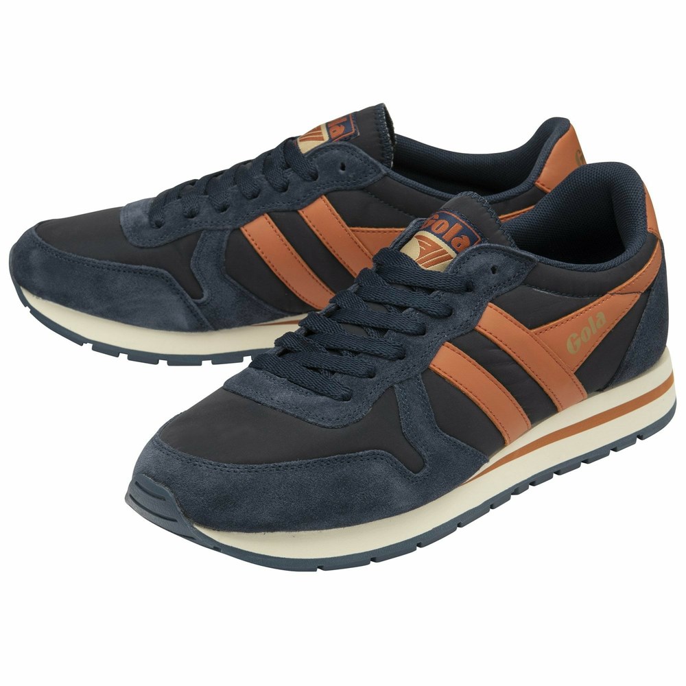 Basket Gola Daytona Chute Bleu Marine Orange Homme | LIBU-04957146