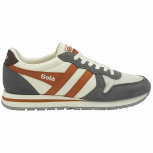 Basket Gola Daytona Blanche Grise Orange Homme | NJUQ-14383864