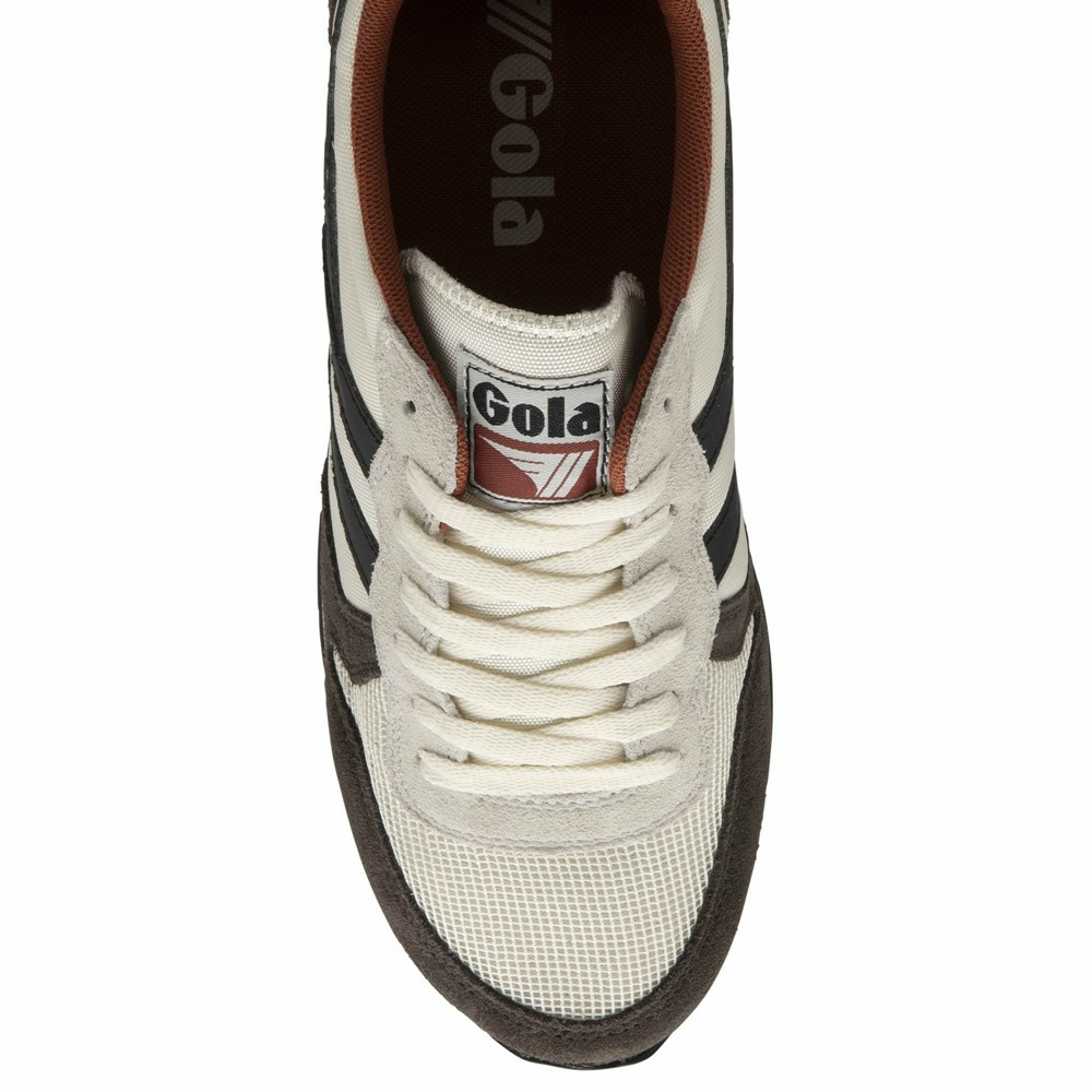 Basket Gola Daytona Blanche Marron Foncé Noir Homme | SCHQ-69493629