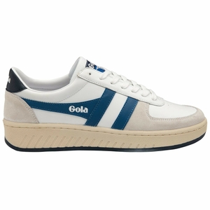 Basket Gola Grandslam Classiche Blanche Bleu Bleu Marine Homme | WFYK-61428065