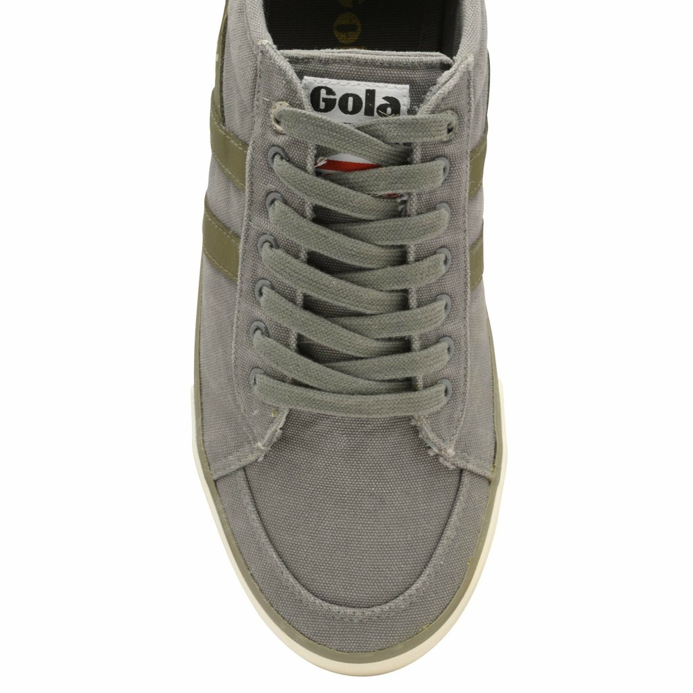 Basket Gola Vegan Comet Plimsoll Grise Kaki Homme | RANH-85256379