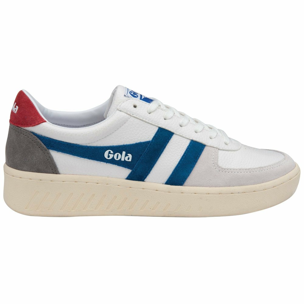 Basket Gola Grandslam Trident Blanche Bleu Rouge Homme | GRDP-65128645