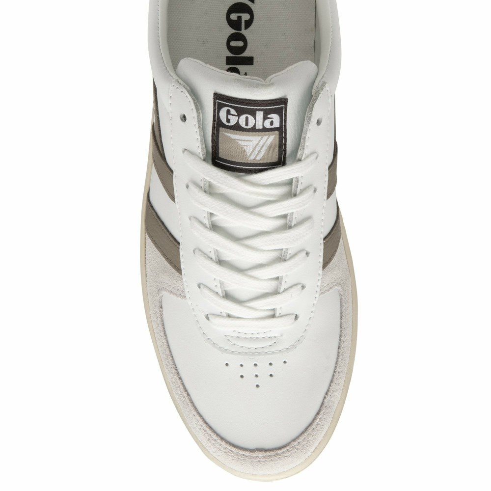 Basket Gola Grandslam Classiche Blanche Marron Foncé Homme | LSMB-82456579