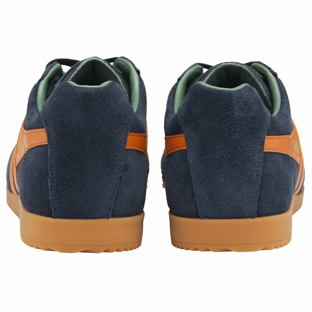 Basket Gola Harrier Daim Bleu Marine Orange Vert Olive Homme | GNLT-16189347