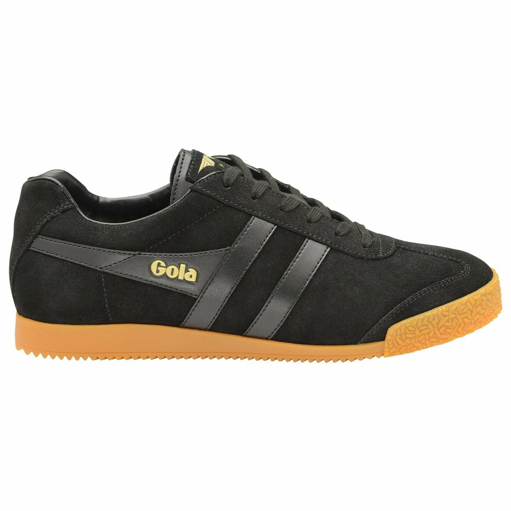 Basket Gola Harrier Daim Noir Noir Homme | UBET-14523041