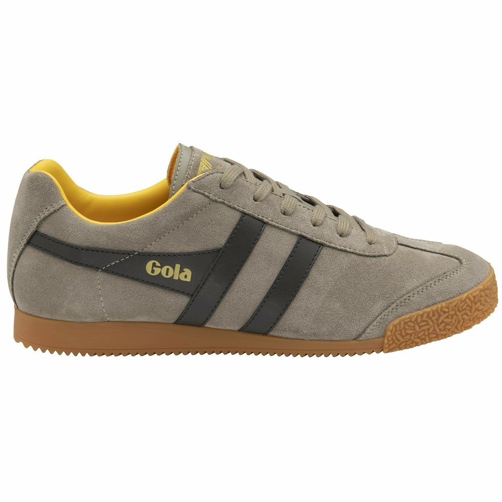 Basket Gola Harrier Daim Marron Foncé Orange Homme | KQER-87568628