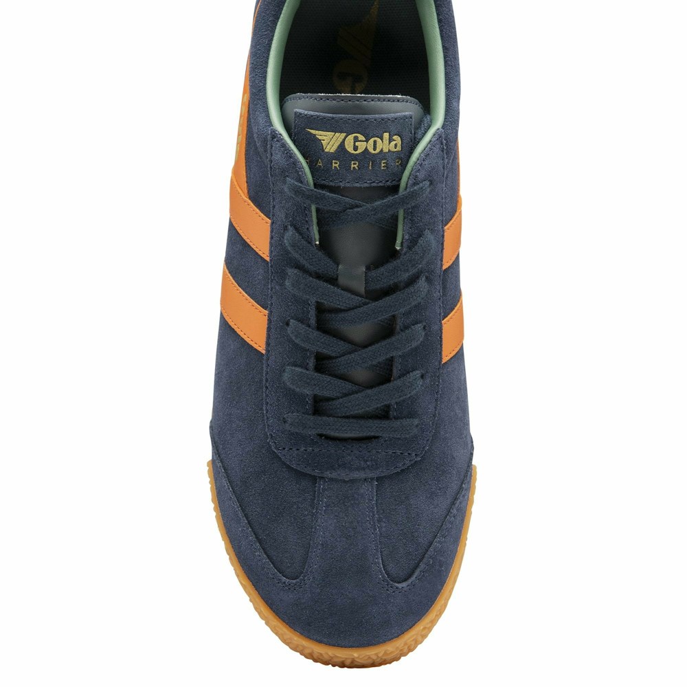 Basket Gola Harrier Daim Bleu Marine Orange Vert Olive Homme | GNLT-16189347