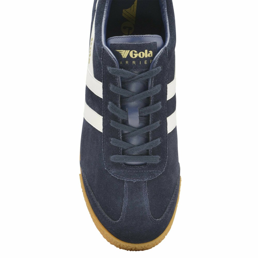 Basket Gola Harrier Daim Bleu Marine Blanche Homme | WPPZ-01561595