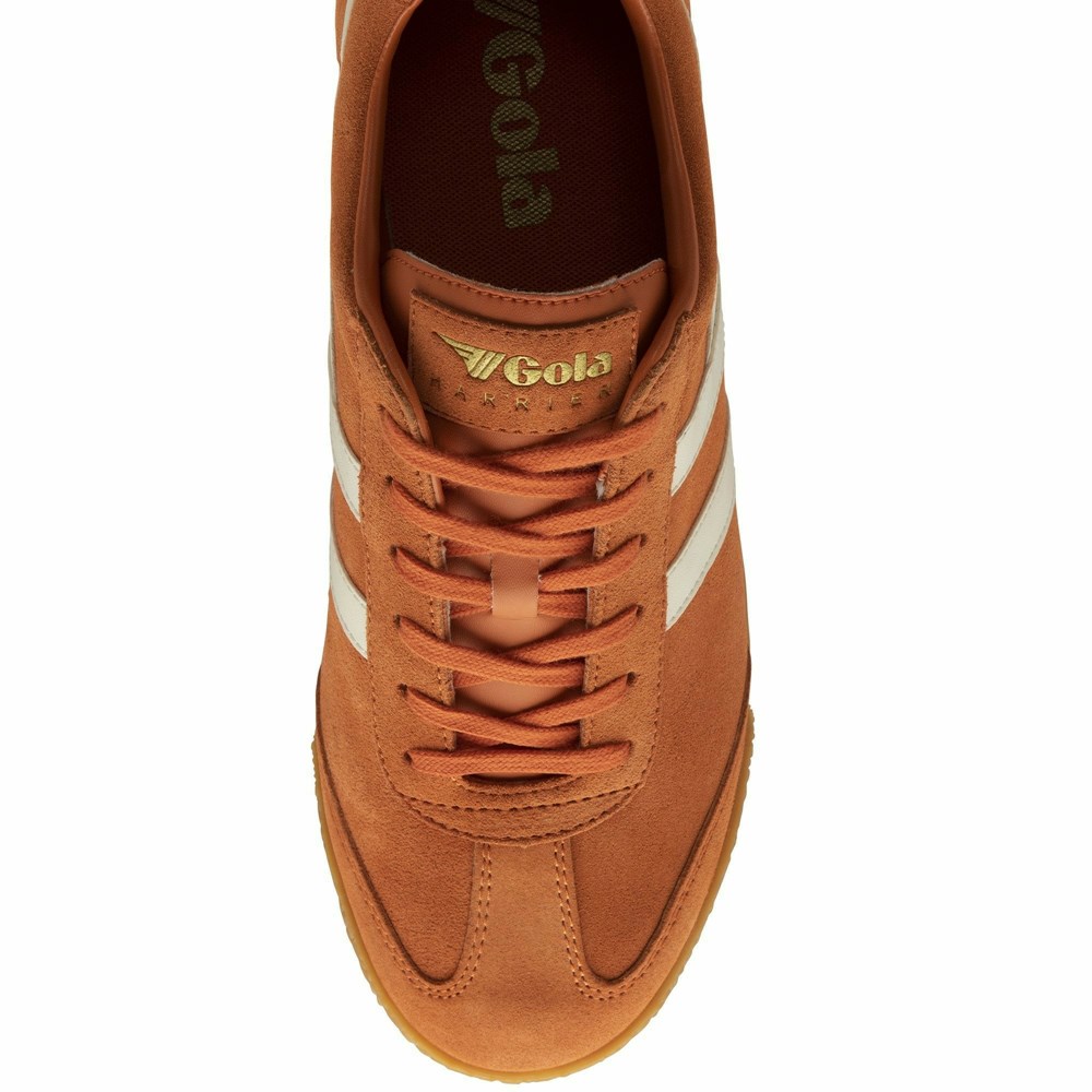 Basket Gola Harrier Daim Orange Blanche Homme | SSPI-60207222