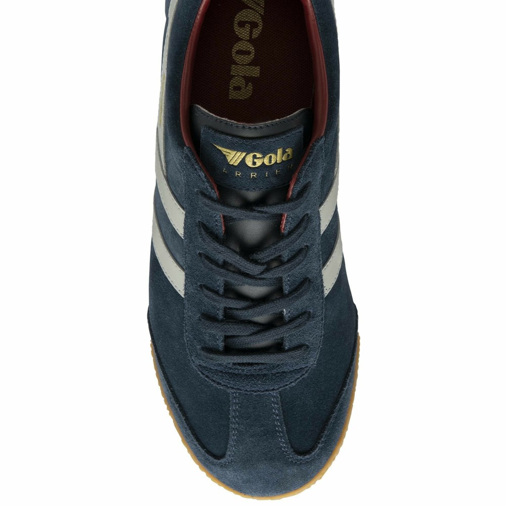 Basket Gola Harrier Daim Bleu Marine Grise Clair Rouge Homme | XSBS-57807398