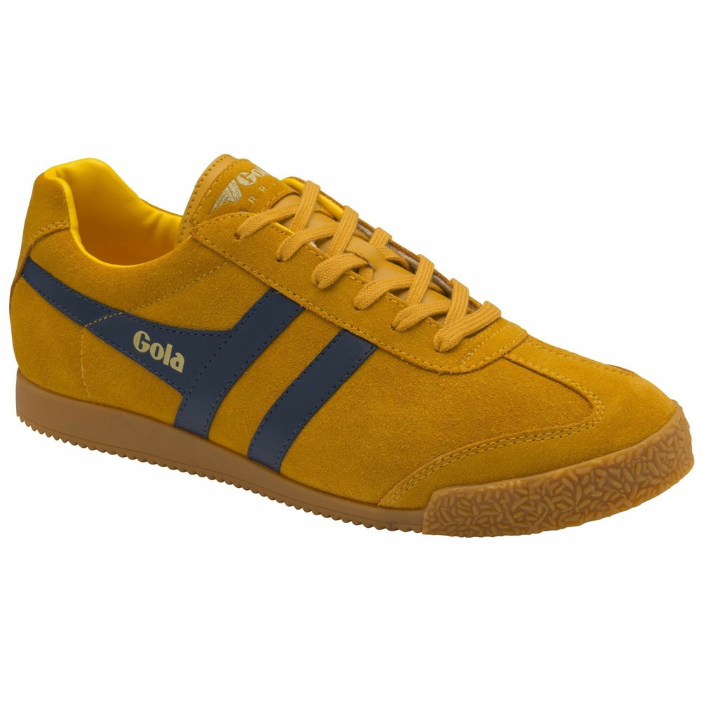 Basket Gola Harrier Daim Orange Bleu Marine Homme | OPTS-10096048