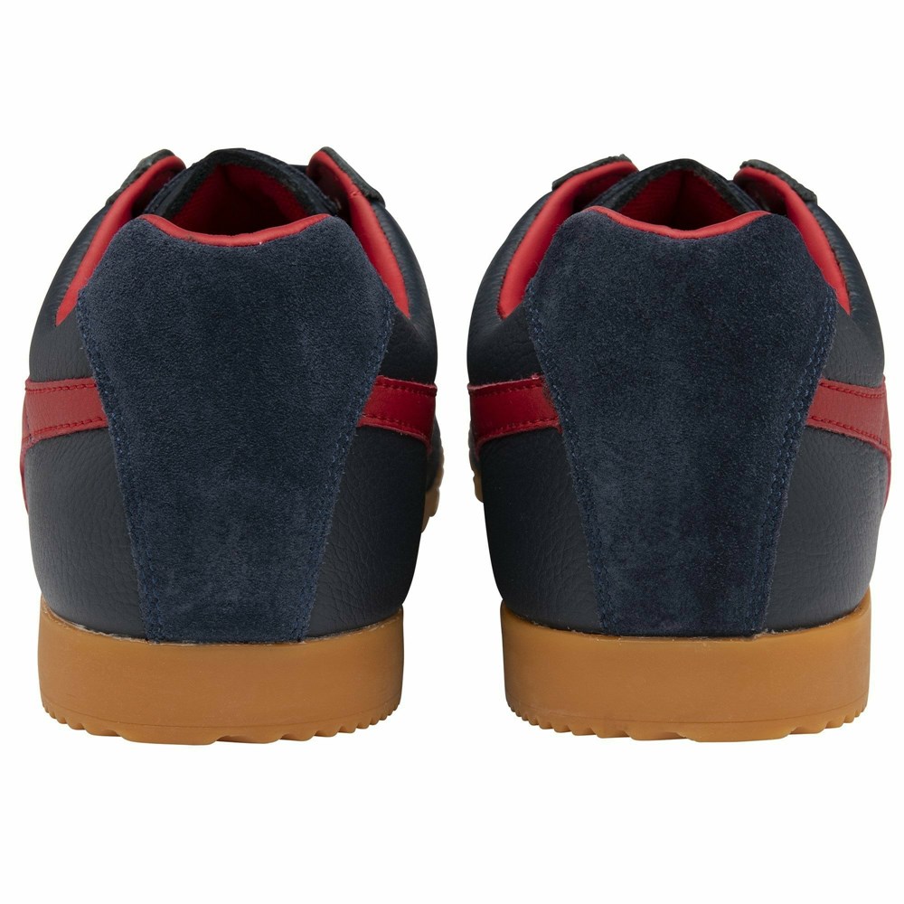 Basket Gola Harrier Cuir Bleu Marine Rouge Rouge Homme | QTSS-42431902