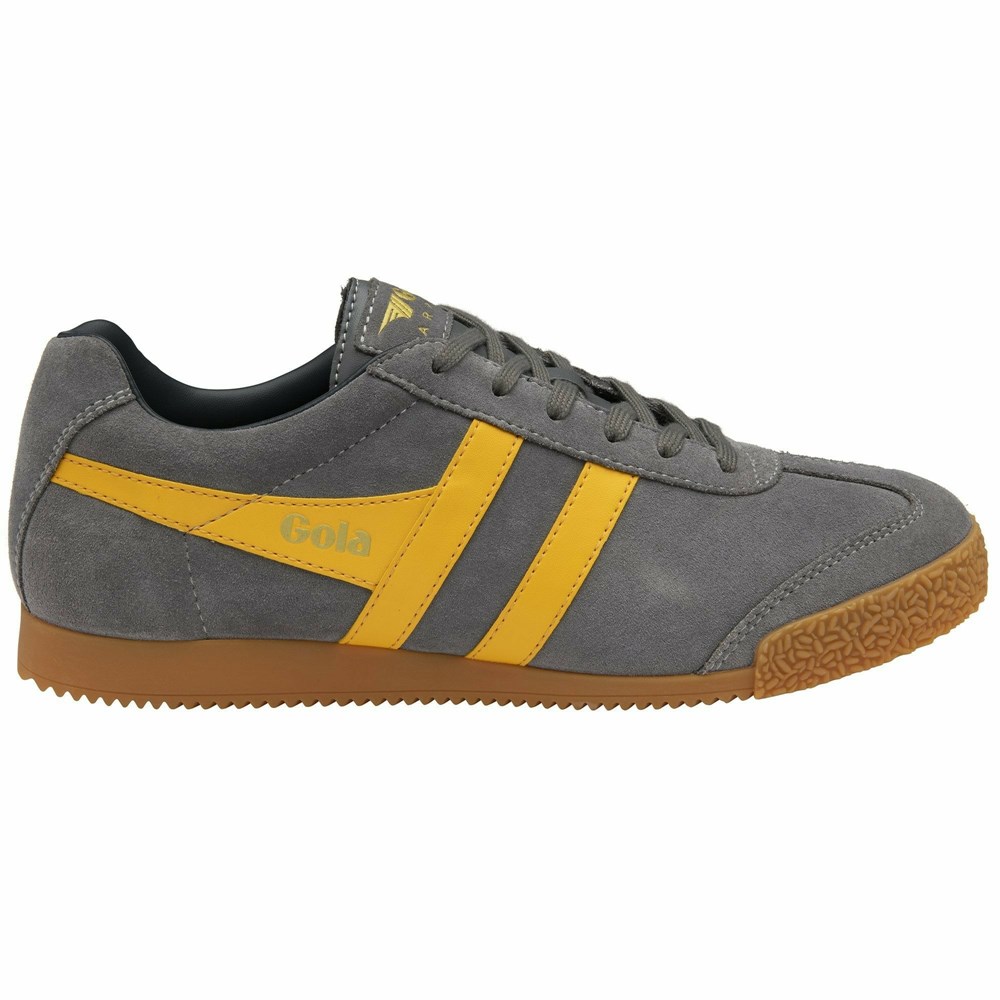 Basket Gola Harrier Daim Grise Orange Bleu Marine Homme | QYLK-96762784