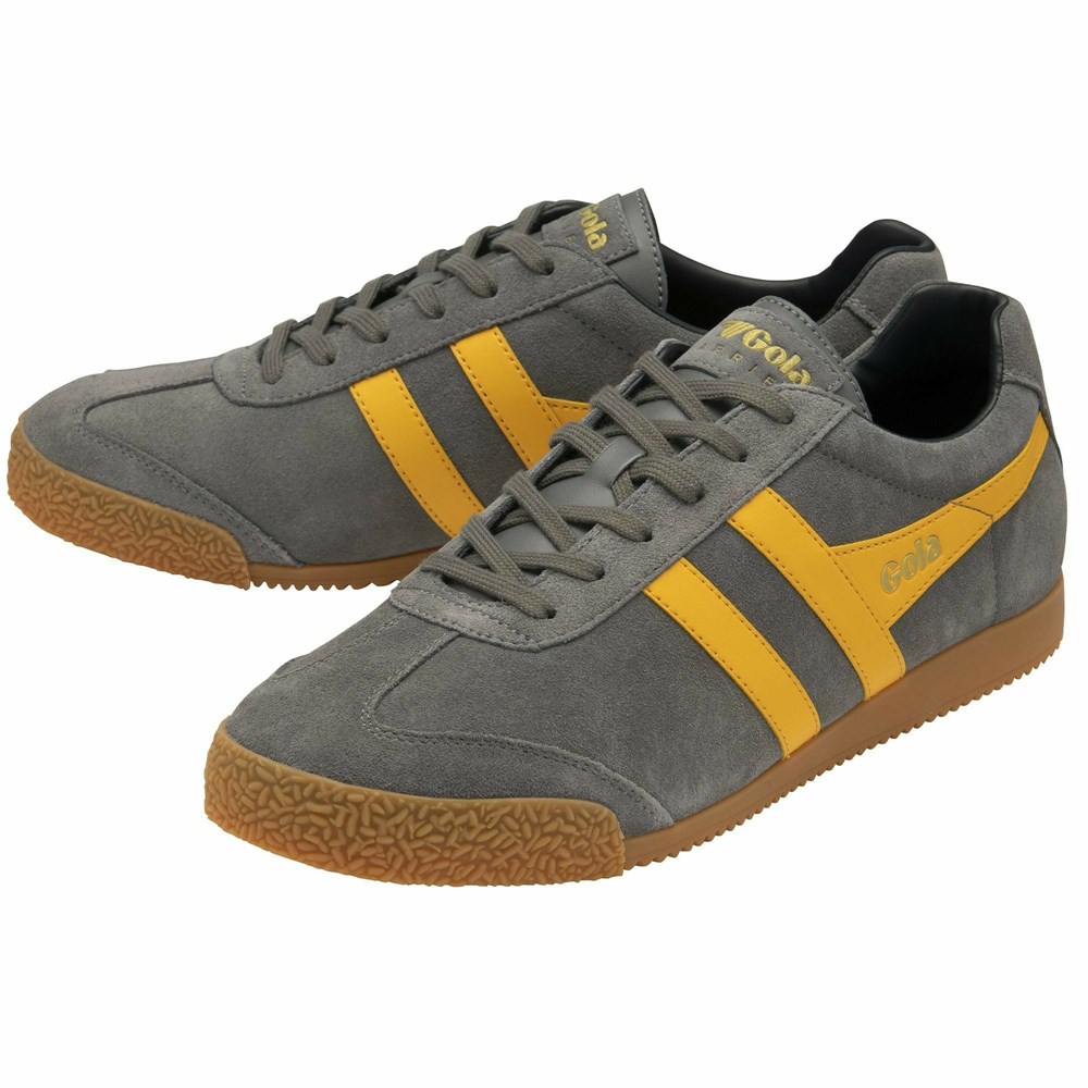 Basket Gola Harrier Daim Grise Orange Bleu Marine Homme | QYLK-96762784