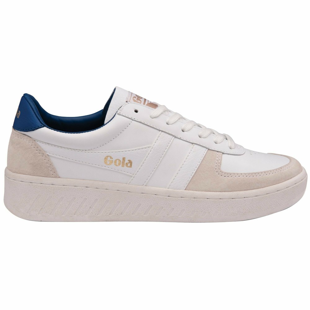 Basket Gola Grandslam Classiche Blanche Bleu Homme | DUAG-24685024