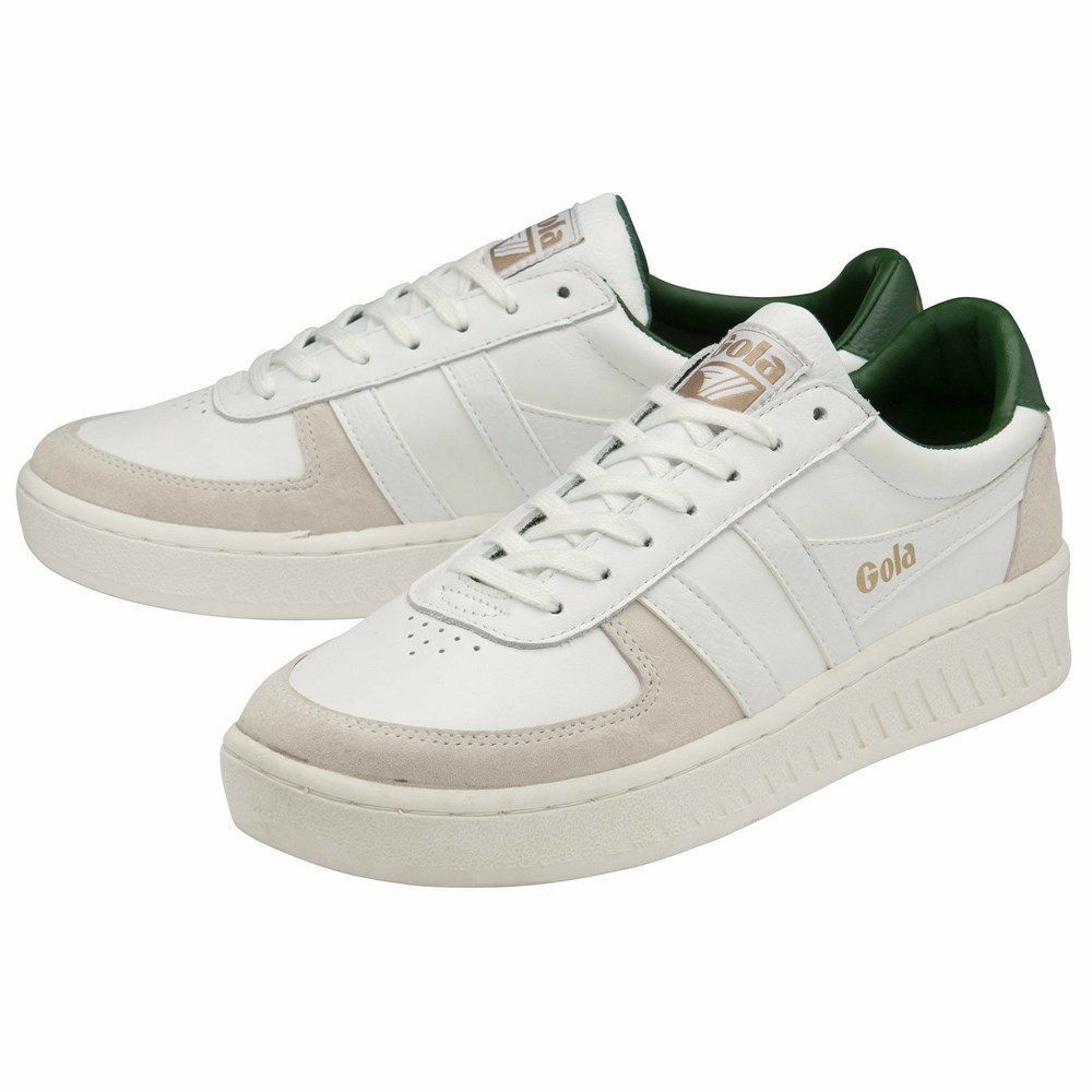 Basket Gola Grandslam Classiche Blanche Vert Foncé Homme | NZCN-48719595