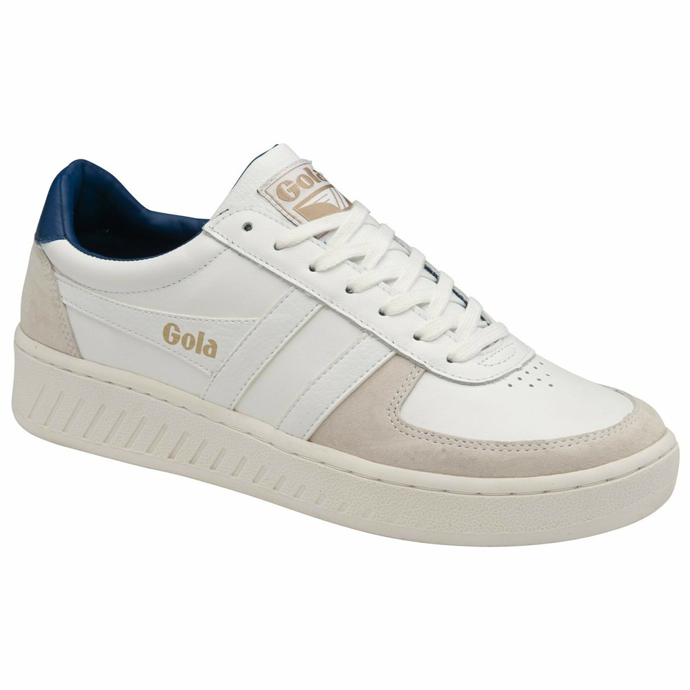 Basket Gola Grandslam Classiche Blanche Bleu Homme | DUAG-24685024