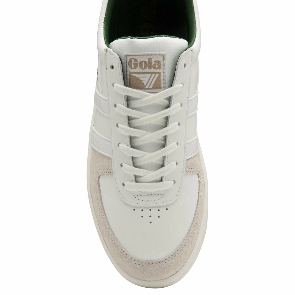 Basket Gola Grandslam Classiche Blanche Vert Foncé Homme | NZCN-48719595