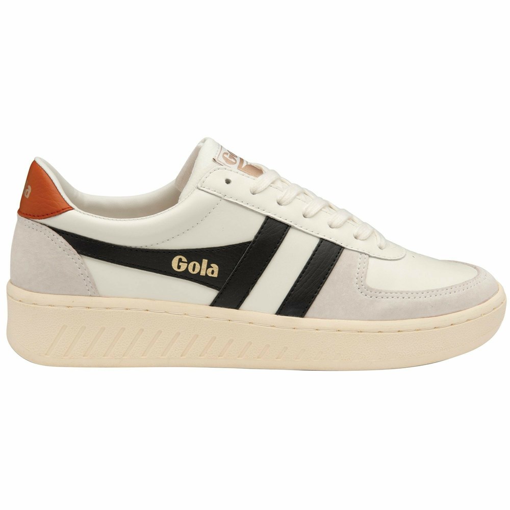 Basket Gola Grandslam Classiche Blanche Noir Orange Homme | GBAU-63742995