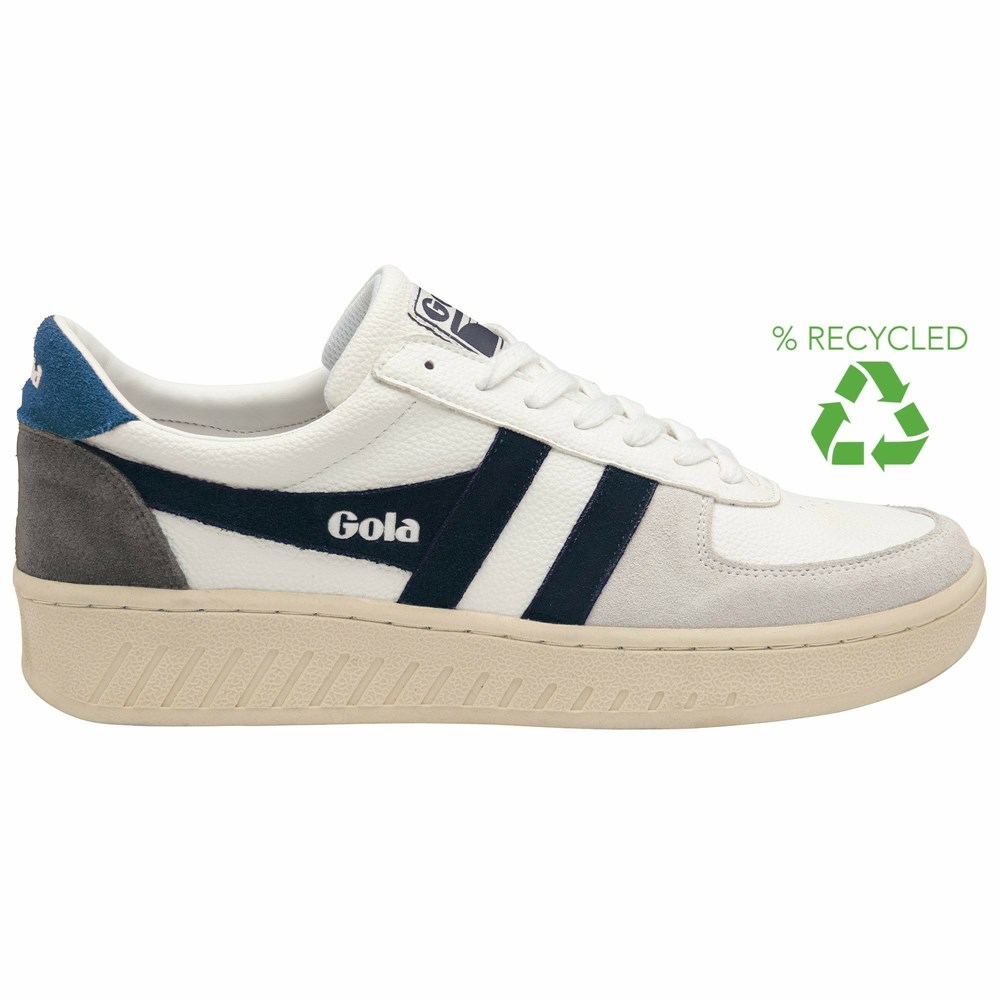 Basket Gola Grandslam Trident Blanche Bleu Marine Bleu Homme | CFNF-43049798