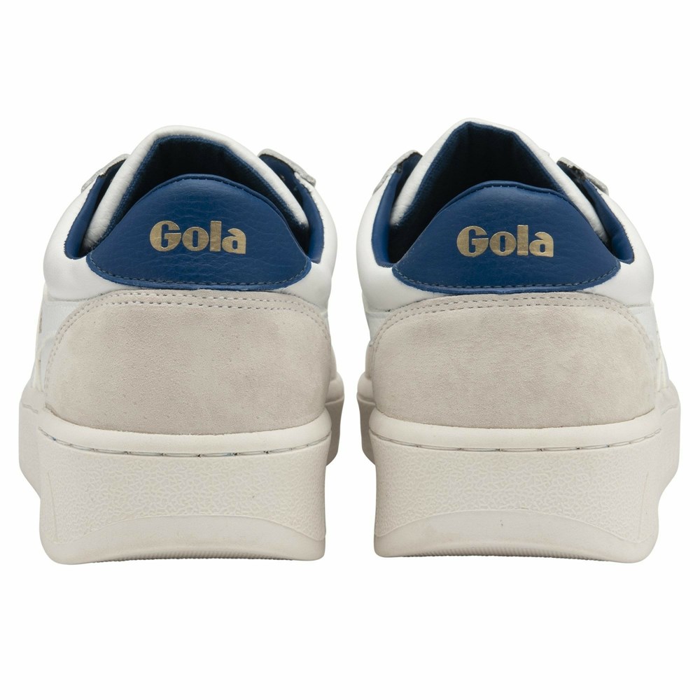 Basket Gola Grandslam Classiche Blanche Bleu Homme | DUAG-24685024