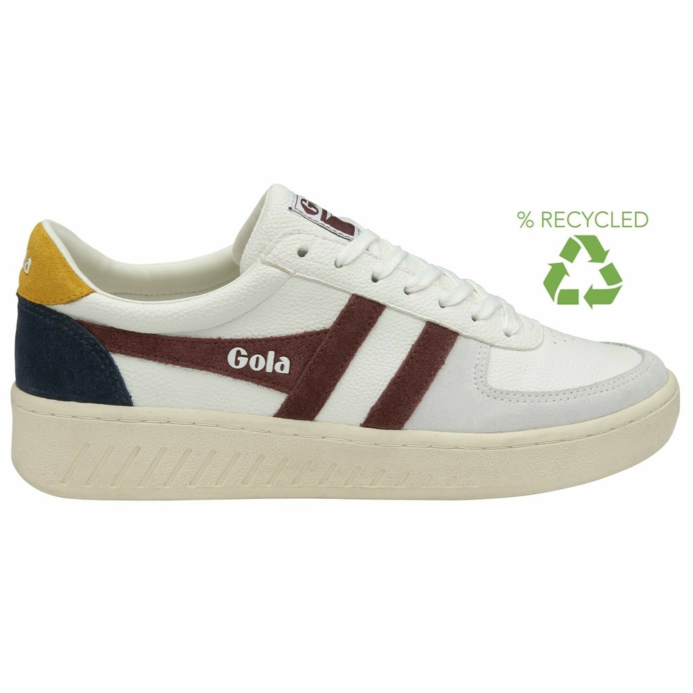 Basket Gola Grandslam Trident Blanche Bordeaux Orange Homme | JDTF-90561893