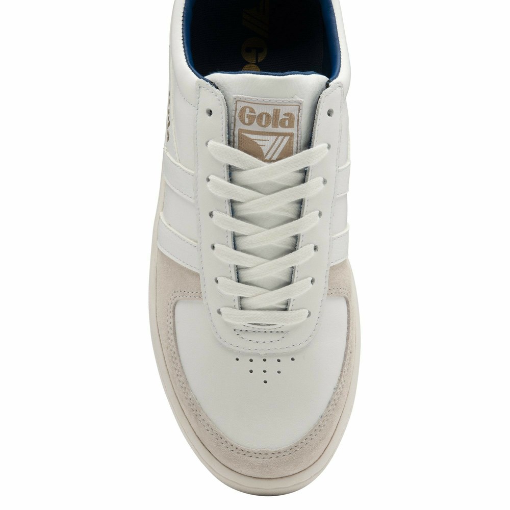 Basket Gola Grandslam Classiche Blanche Bleu Homme | DUAG-24685024