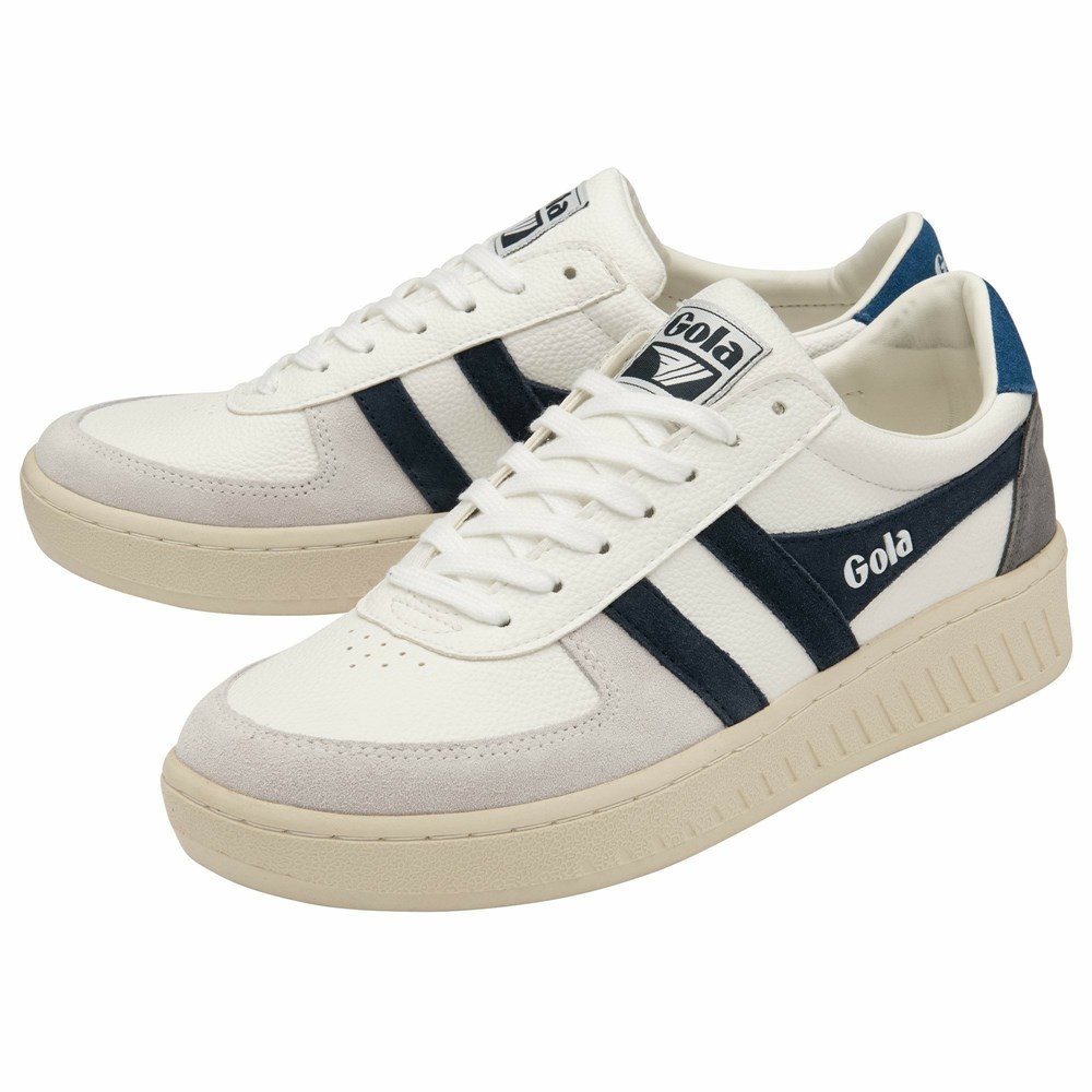 Basket Gola Grandslam Trident Blanche Bleu Marine Bleu Homme | CFNF-43049798