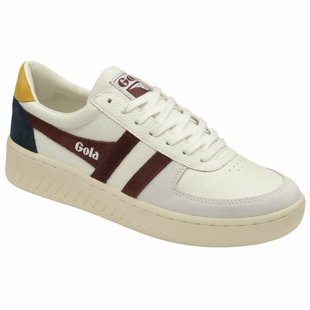 Basket Gola Grandslam Trident Blanche Bordeaux Orange Homme | JDTF-90561893