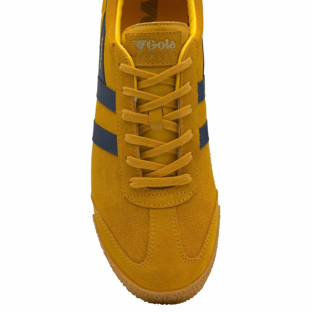 Basket Gola Harrier Daim Orange Bleu Marine Homme | OPTS-10096048