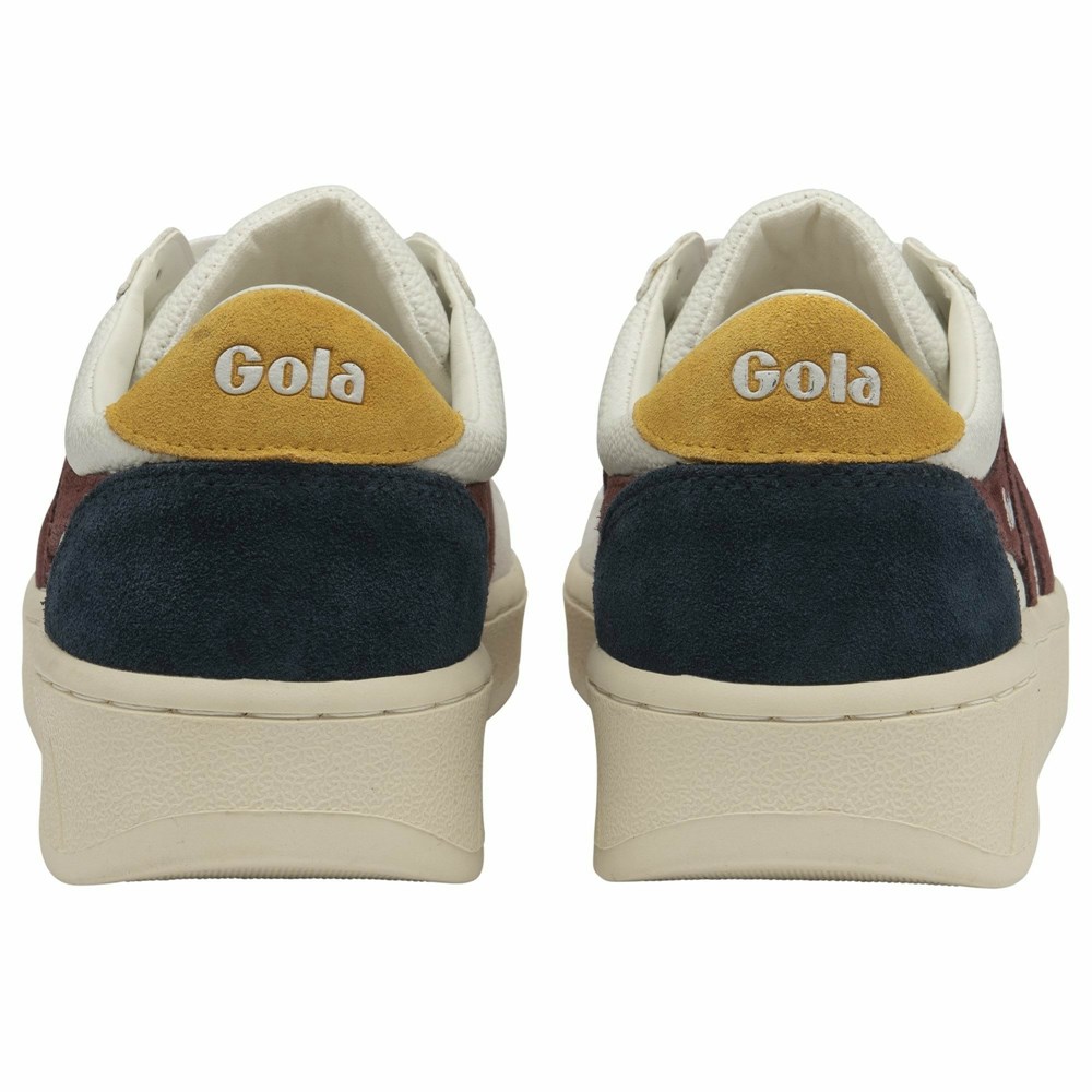 Basket Gola Grandslam Trident Blanche Bordeaux Orange Homme | JDTF-90561893