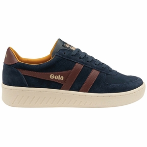 Basket Gola Grandslam Daim Bleu Marine Bordeaux Orange Homme | DBOQ-38679322