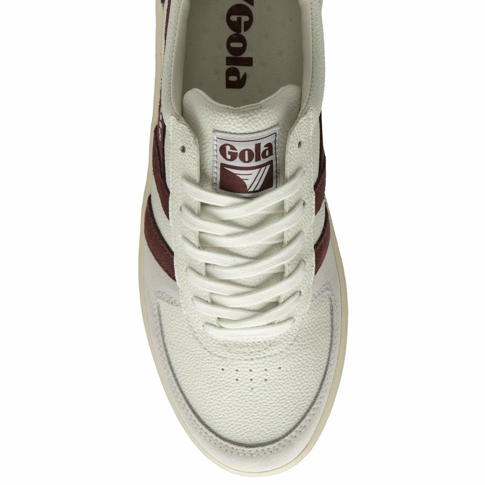 Basket Gola Grandslam Trident Blanche Bordeaux Orange Homme | JDTF-90561893