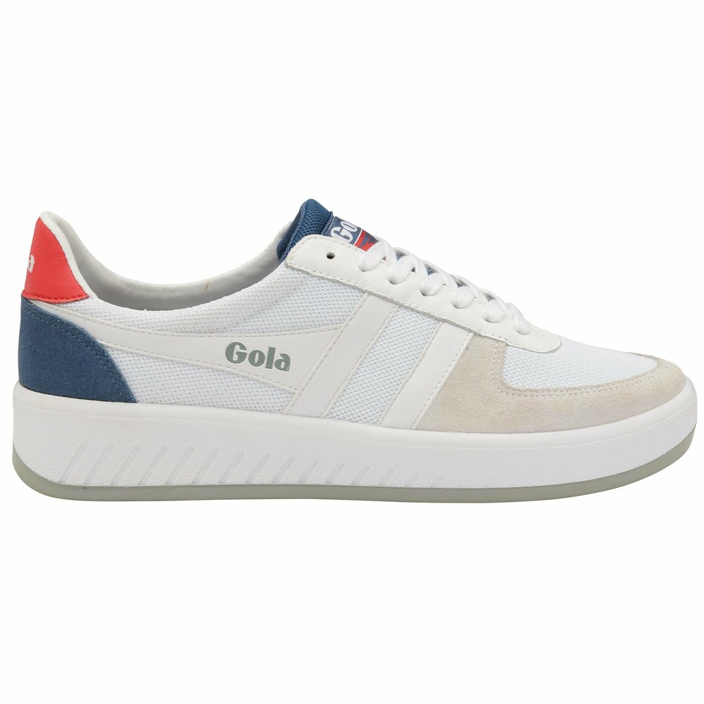 Basket Gola Grandslam Mesh Blanche Rouge Homme | GZPV-09414306