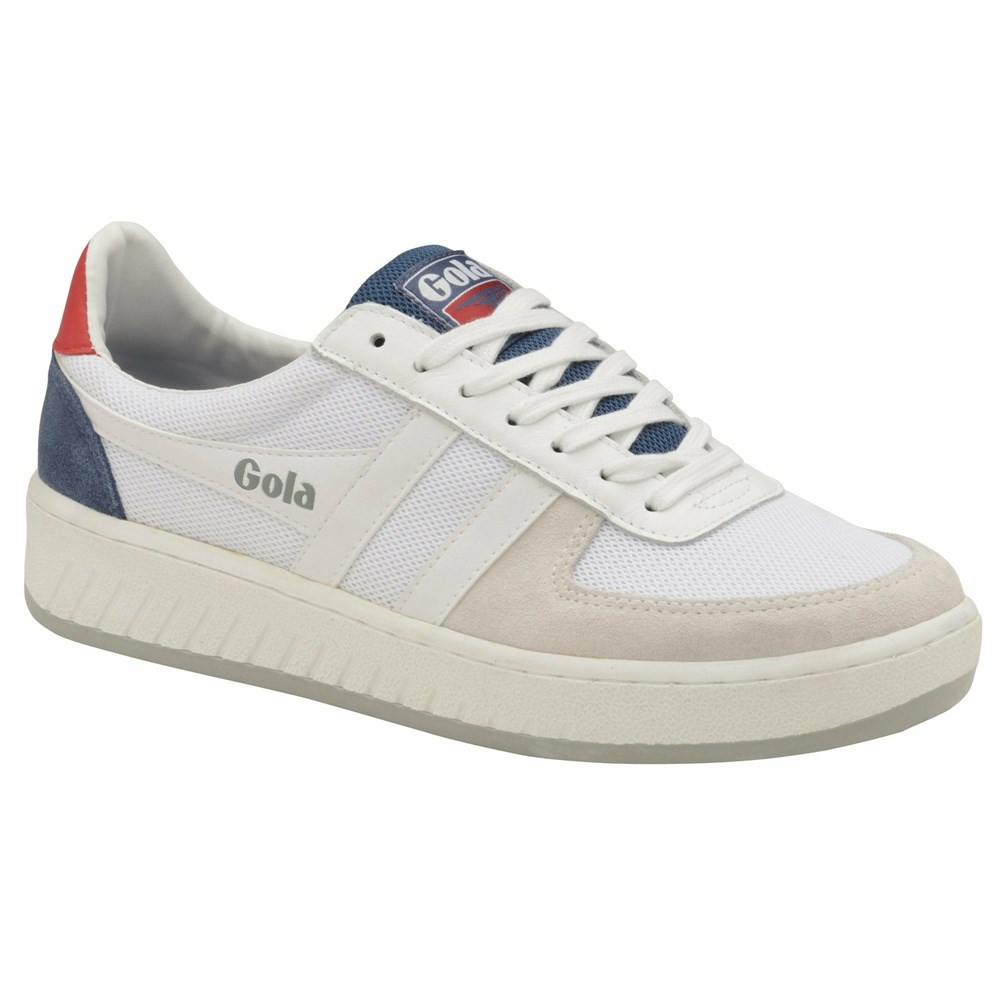 Basket Gola Grandslam Mesh Blanche Rouge Homme | GZPV-09414306