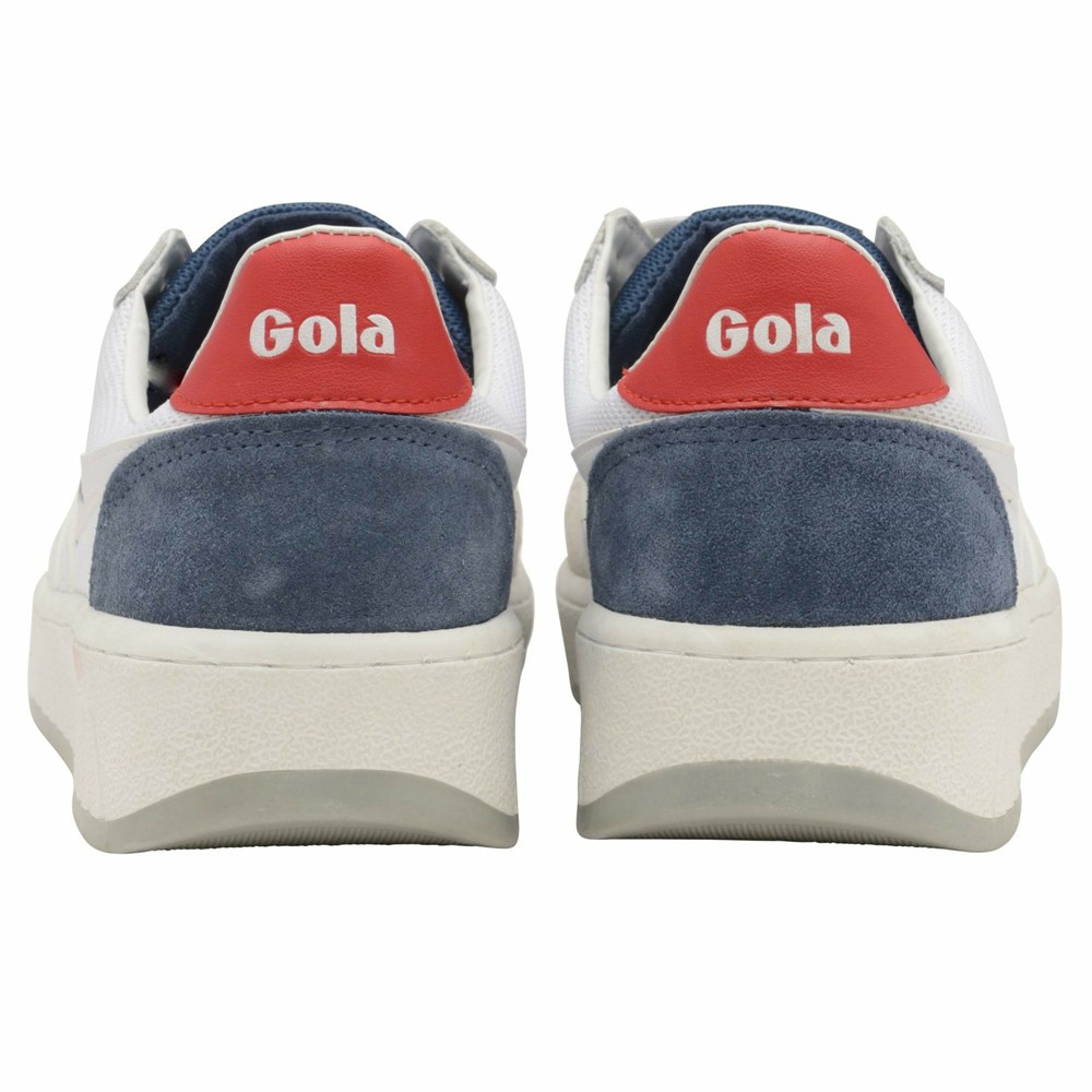 Basket Gola Grandslam Mesh Blanche Rouge Homme | GZPV-09414306